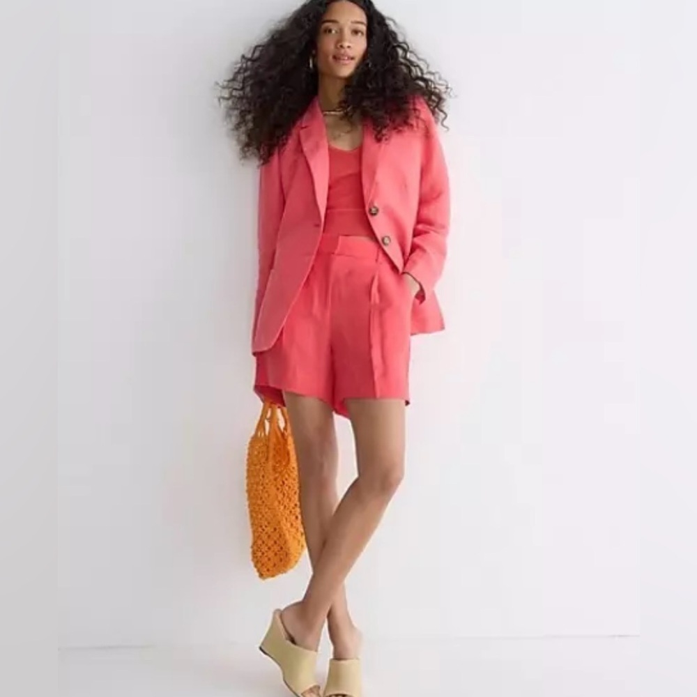 J. Crew High-rise Chelsea Linen/cupro Blend Short - Picture 2 of 8